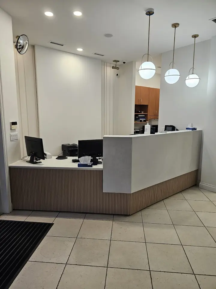 Custom reception desk built for an office in Burnaby