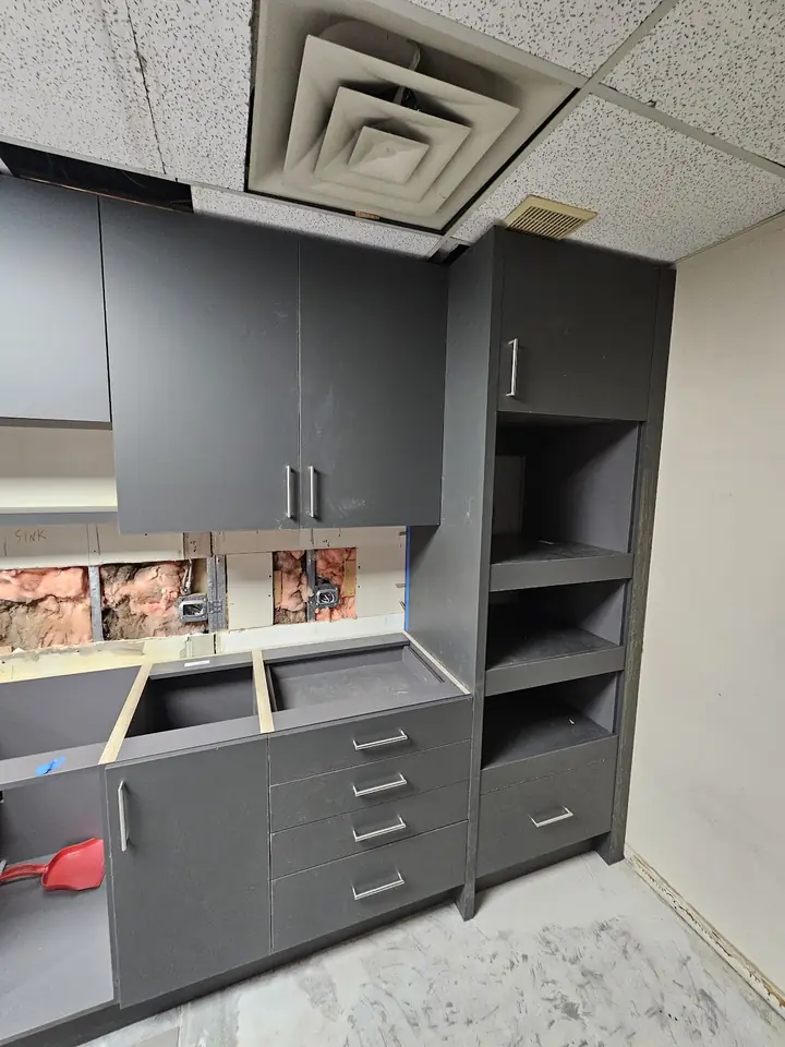 Cabinets and drawers installed in a Richmond dental office