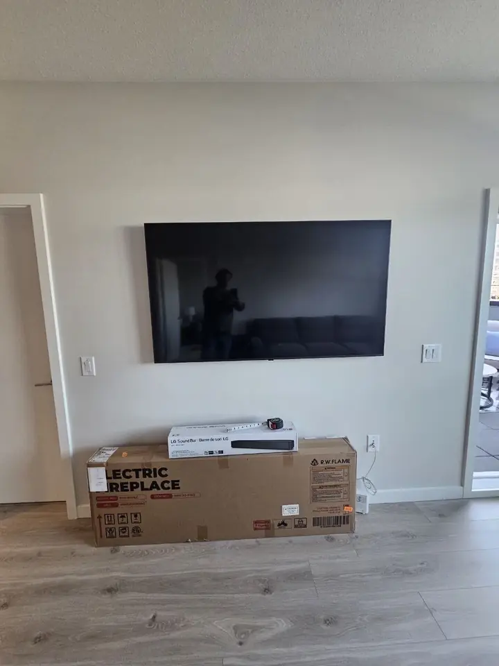 The same living room wall before the TV wall was built